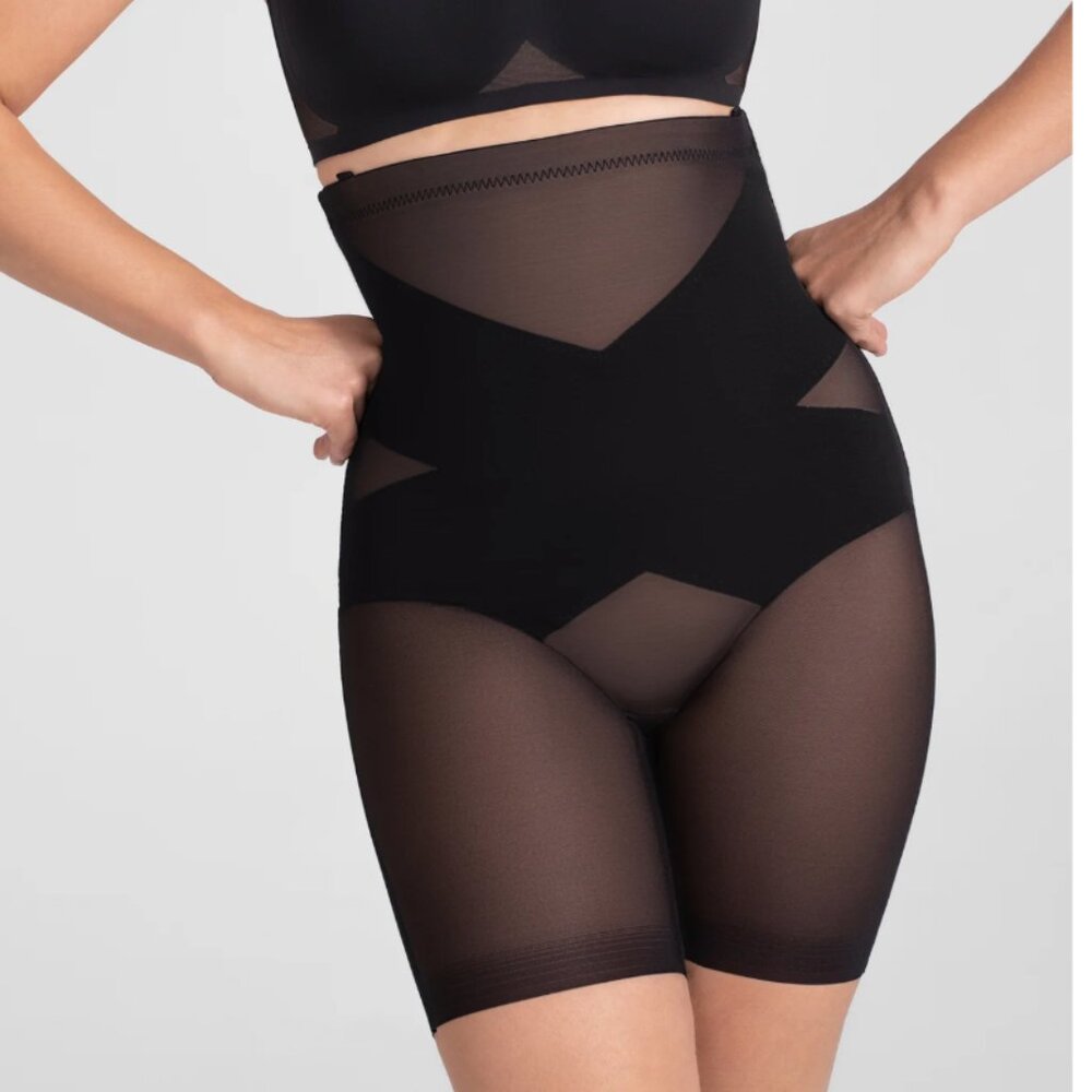 HoneyLove SuperPower Short Shapewear MEDIUM RUNWAY BLACK NWT